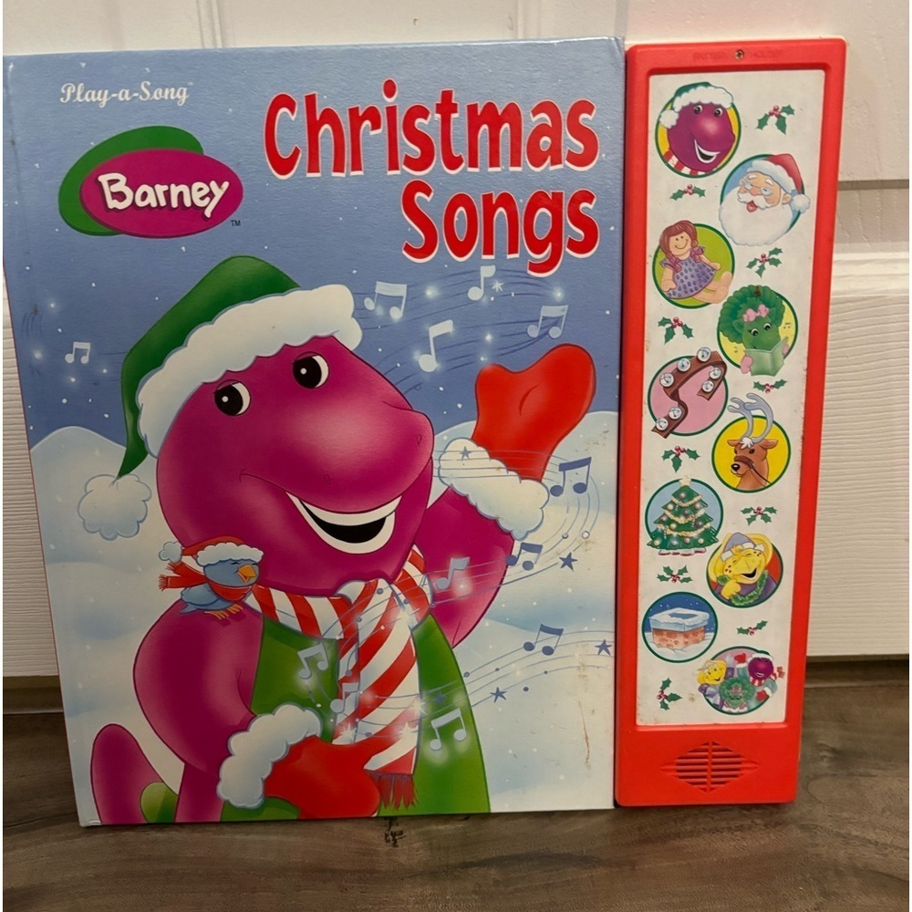 Vintage 1998 Barney Christmas Songs Sound Book, Works! READ